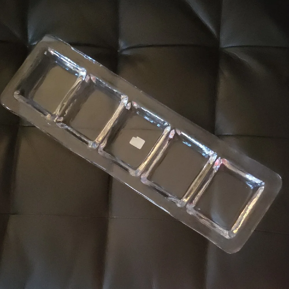 Crate&Barrel Clear Glass Divided Serving Tray